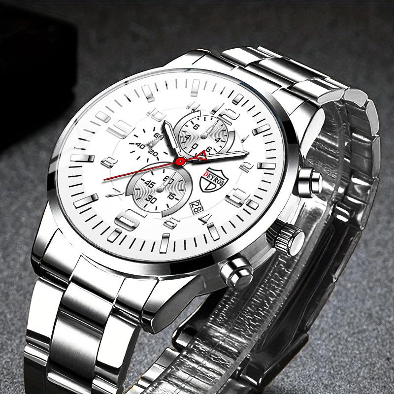 Watch Four-Piece Men'S Accessories Watch Necklace Bracelet Cross Necklace