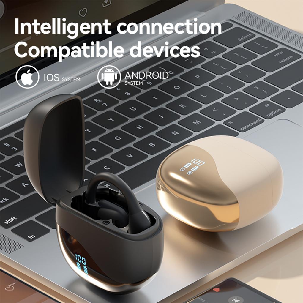 AI Translator Earbuds Bluetooth 5.4 Noise Cancelling Real Time Translator Ear Hook Two-Way Voice Translator for Business Travel