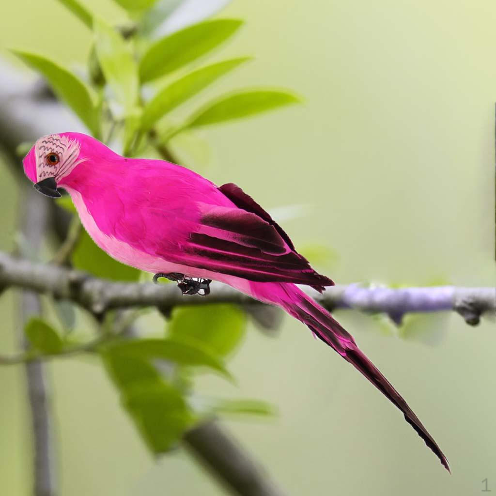 2x Realistický Ara Papoušek Umělý Zvířecí Ozdoba Hračka Bílá