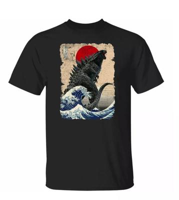 Tričko Godzilla a Muži z Vlny Vtipné Pro Muže Tričko, Trendový Dárek, Pánské Tričko s Kulatým Výstřihem Unisex