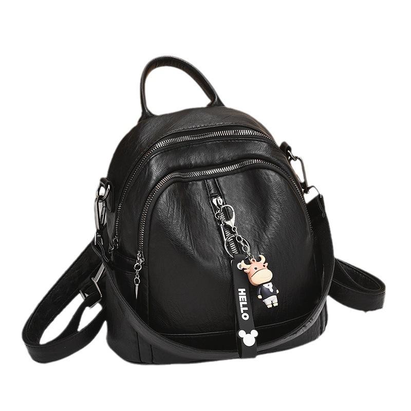 Soft Leather Backpack Travel Small Backpack Dual-purpose Large-capacity Schoolbag Single Shoulder Middle-aged Women Handbag Bags