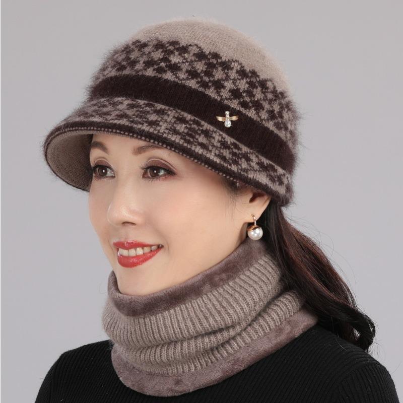 

В шапке для пожилых женщин, зимняя флисовая теплая шапка для пожилых людей, вязаная шапка из кроличьей шерсти Only Hat