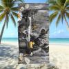 Europäisches und Amerikanisches Retro Hochlandrind Druck Strandtuch Mikrofaser Verdickt Wasseraufnahme Schnelltrocknend Outdoor Badetuch
