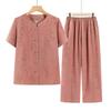 Elderly Women's Summer Floral Two-Piece Set