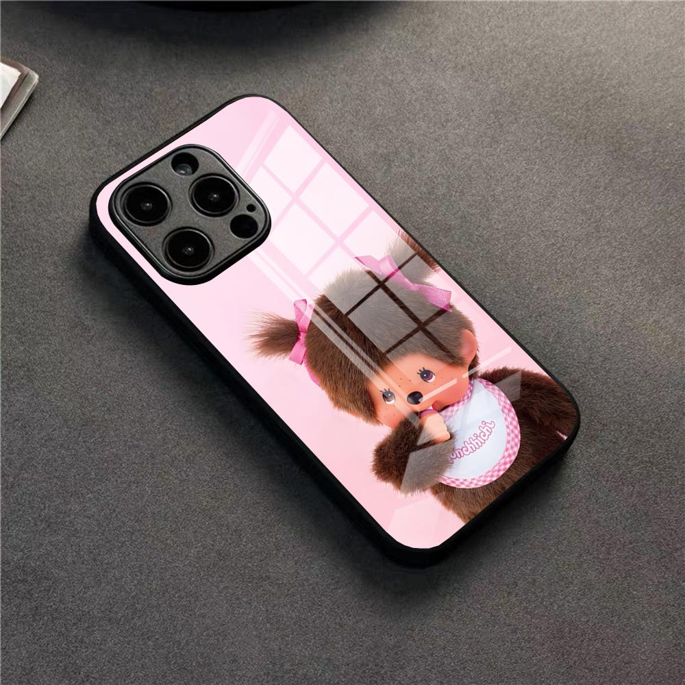 Cute M-monchhichis Phone Case For 17 Pro Max IPhone 16 Pro 14 12 11 13 Mini X XR XS 15 Plus SE Glass Cover
