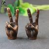 Copper Hand with victory Punk Style Vintage Brass Hand Miniature Ornaments Home Office Desk Decoration Toy