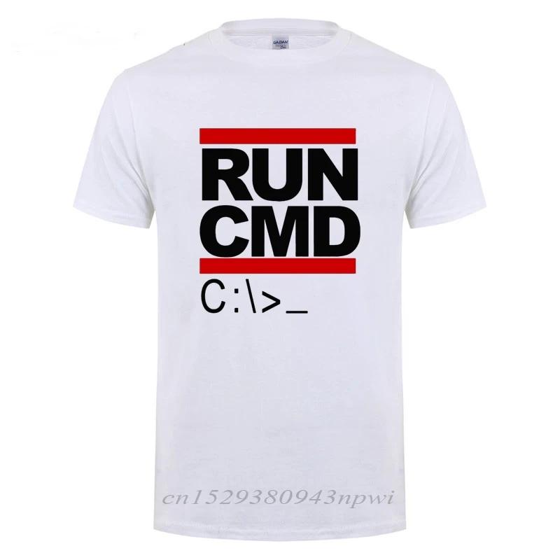 Run Cmd Computer Programmer Tshirt Unisex Clothes Best Gift For Boysfriend Husband Father Tees Pure Cotton Short Sleeve Unisex Tshirt