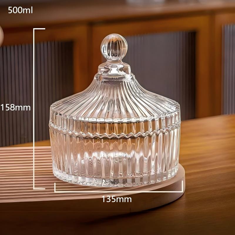 Transparent Yurt Glass Jar Storage Jar Wedding Candy Jar Wax Jar Glassware With Lid Spot Jewelry Boxes and Packaging