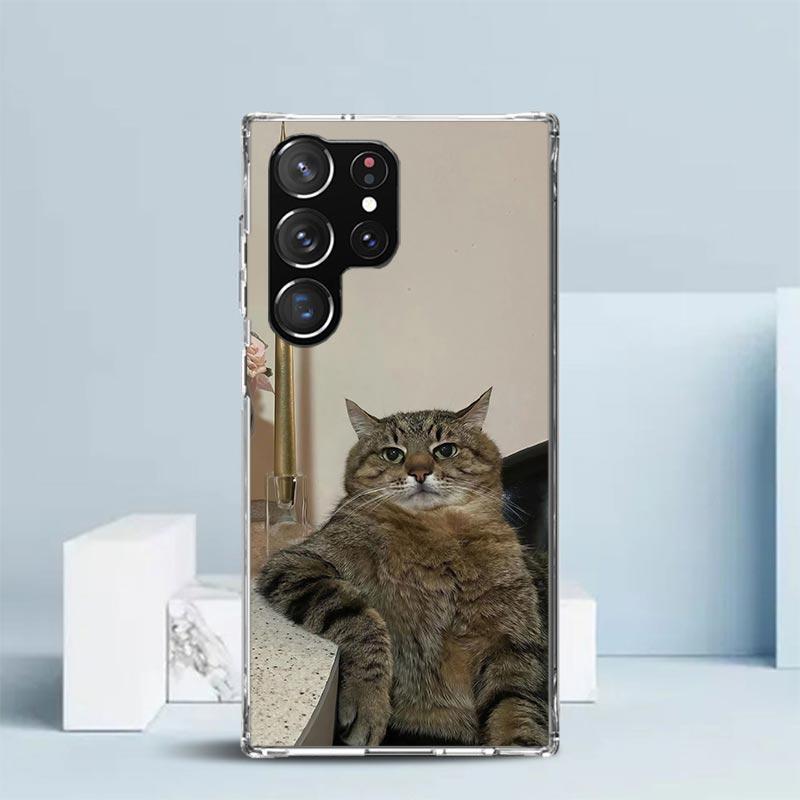 Haustier Katze Lustige Memes Weiche Hülle für Samsung Galaxy S25 Edge S26 S24 S23 Ultra Handyhülle S22 S21 Plus S20 FE Muster Schale