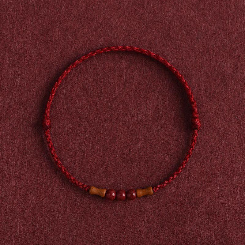 

Натуральный махагони, бамбуковый узел, браслет-анклет на красной веревке, мужской и женский, бусины-переносы из киновари, роза к берегу, шнурок-оберег по году рождения 2_bamboo hand rope [joy Red] has been blessed