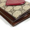 Gucci 648848 Heart Logo Compact Wallet Folded Wallet GG Supreme Canvas Beige/Red