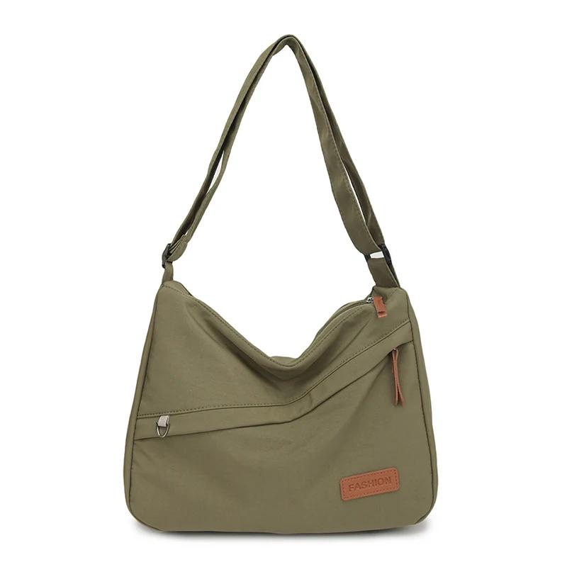Versatile Crossbody Bags for Women Zippered Inner Pocket Monochromatic Shoulder Bags