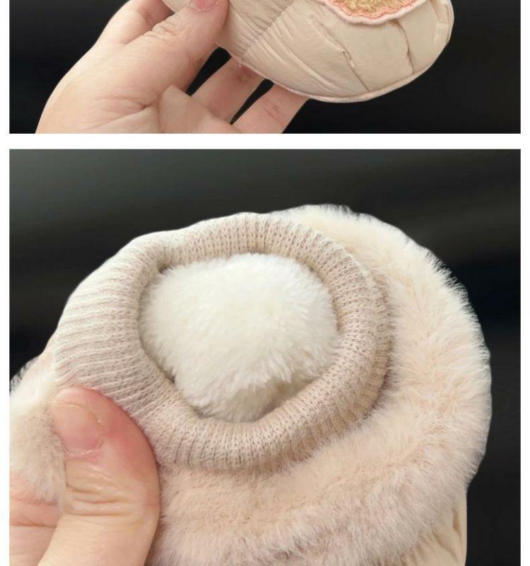Soft Velvet Baby Shoes & Socks, Non-slip, 6-12 Months, Warm Winter Design for Girls