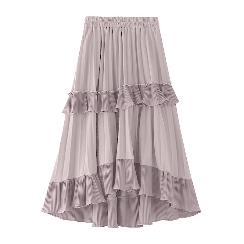 

ZANZEA Женские летние однотонные юбки-трапеции с эластичной талией и плиссировкой свободного кроя L