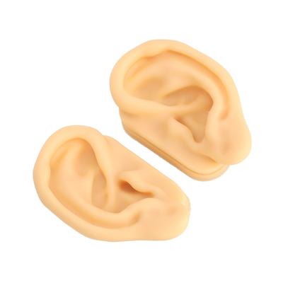 Silicone Ear Model Lifelike Soft Left Right Ear Piercing Practice Model for Earrings Earphones Display 1 Pair