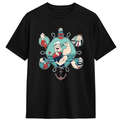 Popeye the Sailor T Shirt Summer  Popular TShirts 100 Cotton Round Neck Plus Size 5XL Tees Short Sleeve Y2K Retro Tops