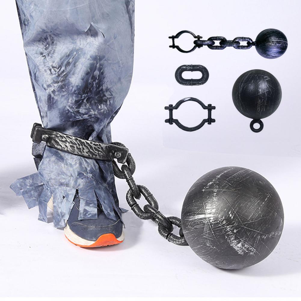 1 Set Halloween Prisoner Costume Chain Props Death Chain Decoration Accessories Cosplay Props Halloween Masquerade Party Supply