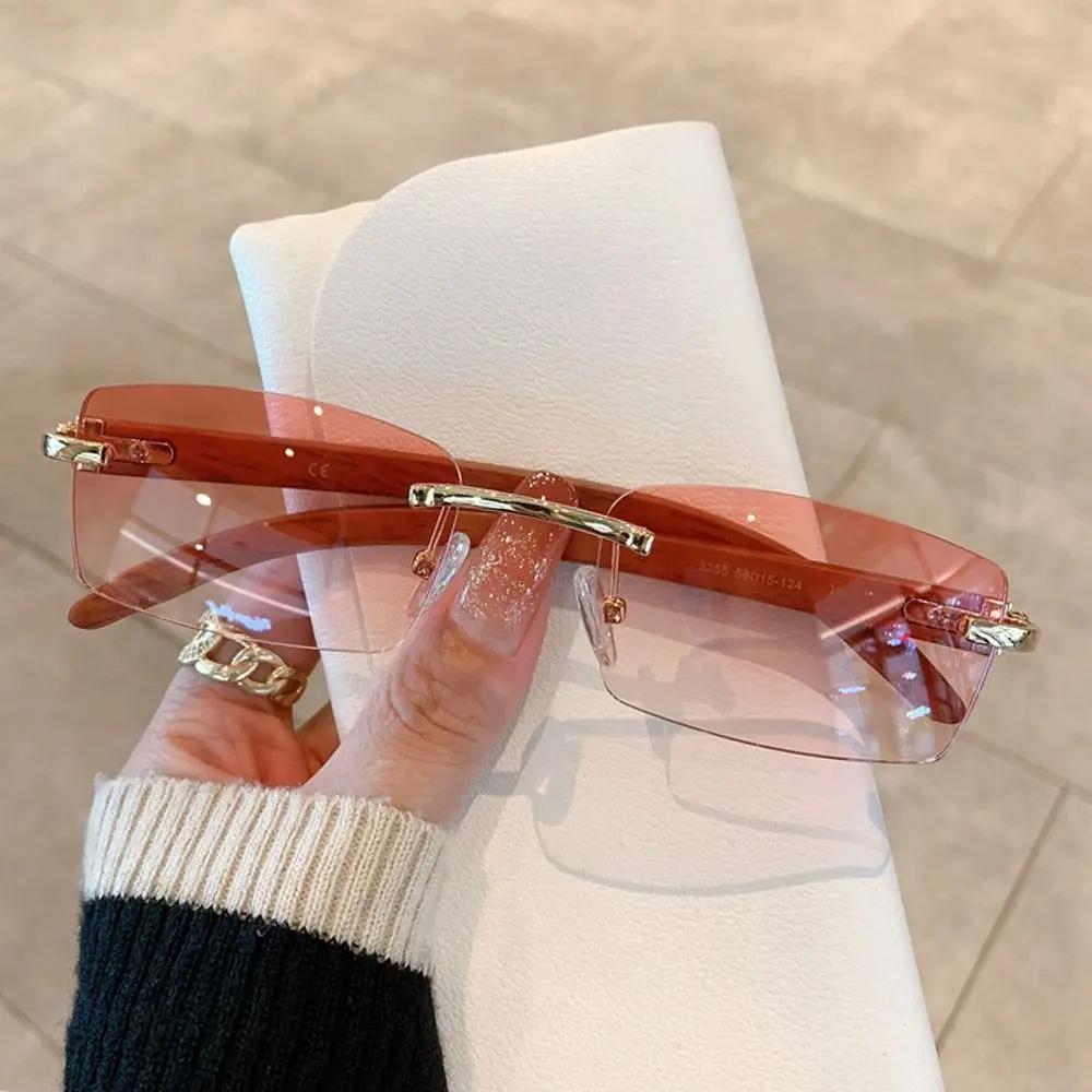 Trendy Punk Sunglasses Rimless Sun Glasses For Men Women Fashion Uv400 Driving Shades Frameless Gradient Eyewear Sunglass Man