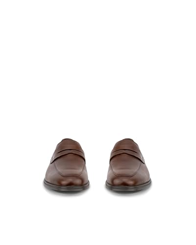 ECCO QUEENSTOWN Men's Genuine Leather Penny Loafers, 85893401482, COCOA BROWN, 25.5 Cm, 3E