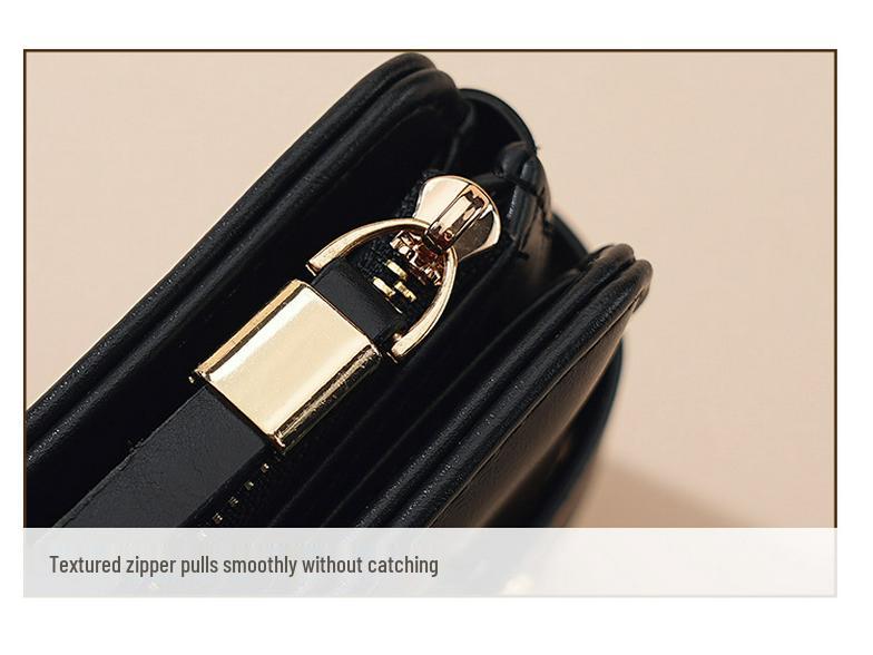 2025 Women's Genuine Leather Short Wallet - Multi-Card Slot, Large Capacity, Coin Purse, Cowhide, Korean Style, Buckle Closure.