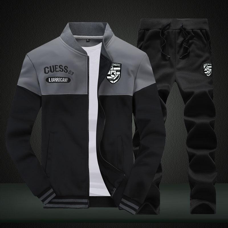 Men's Spring/Autumn Long Sleeve Baseball Collar Sports Suit D10