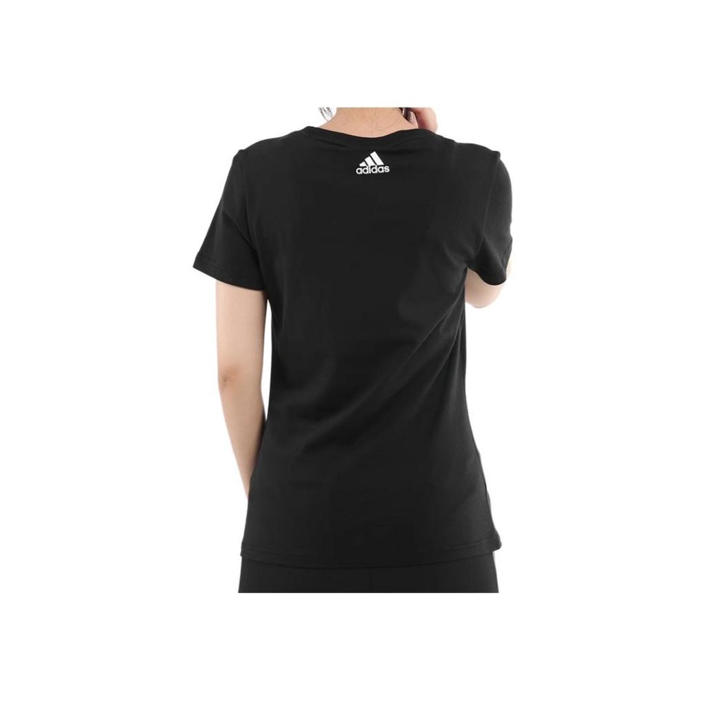 Adidas Sports Lifestyle Series Letter Logo Print Round Neck Short Sleeve T-Shirt Women T-Shirts Black DY8697