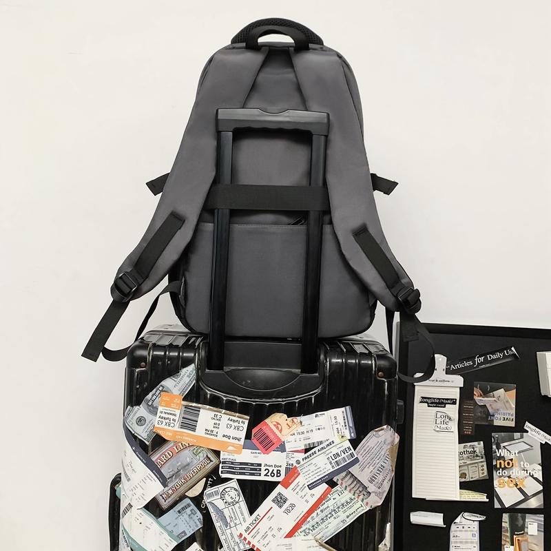 Großer, leichter Schulranzen für Mittelschüler mit großem Fassungsvermögen und Farbblock-Design für Herren