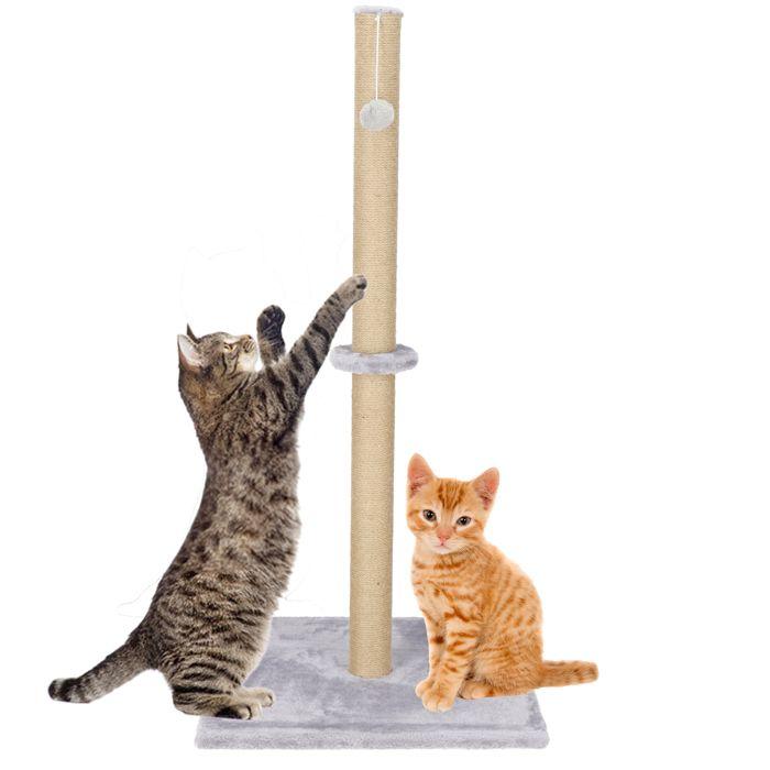 Arbre À Chat - Springos® - 103,5 Cm - Sisal - Balle Suspendue - Gris