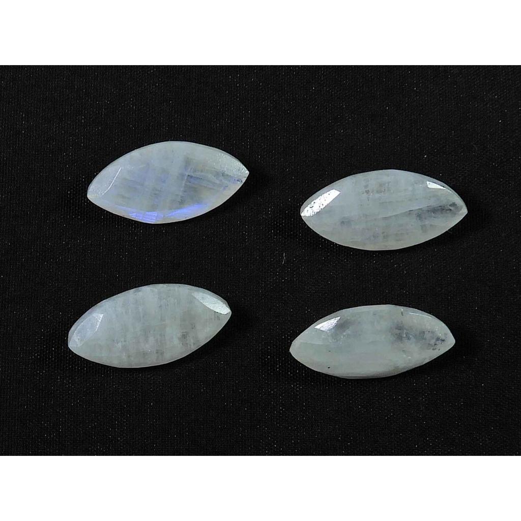 9X18MM Natural Rainbow Moonstone Marquise Faceted Loose Gemstone 4 Pcs Lot RML-983