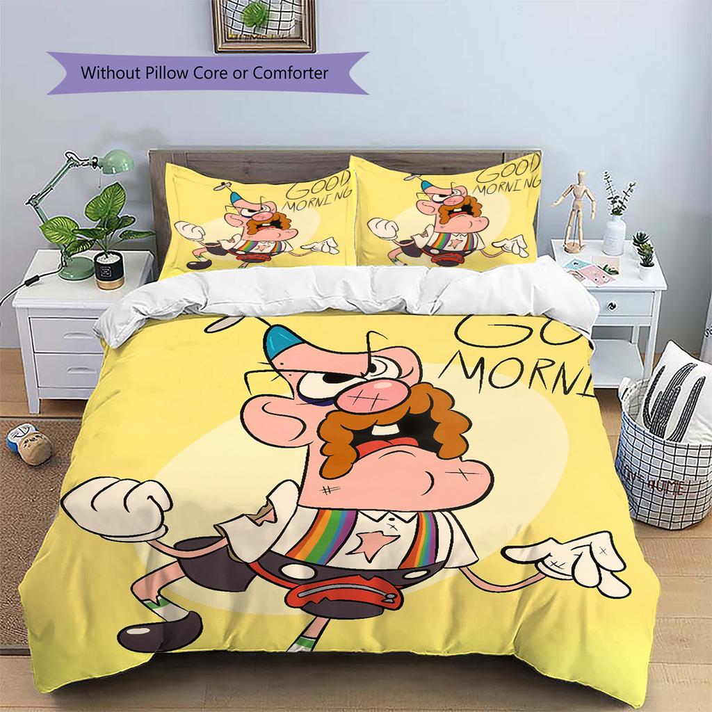 Uncle Grandpa  Pattern Bedding Quilt Set  Home Decoration  Gift (1 * Duvet Cover + 2 * Pillowcase  Without Core)