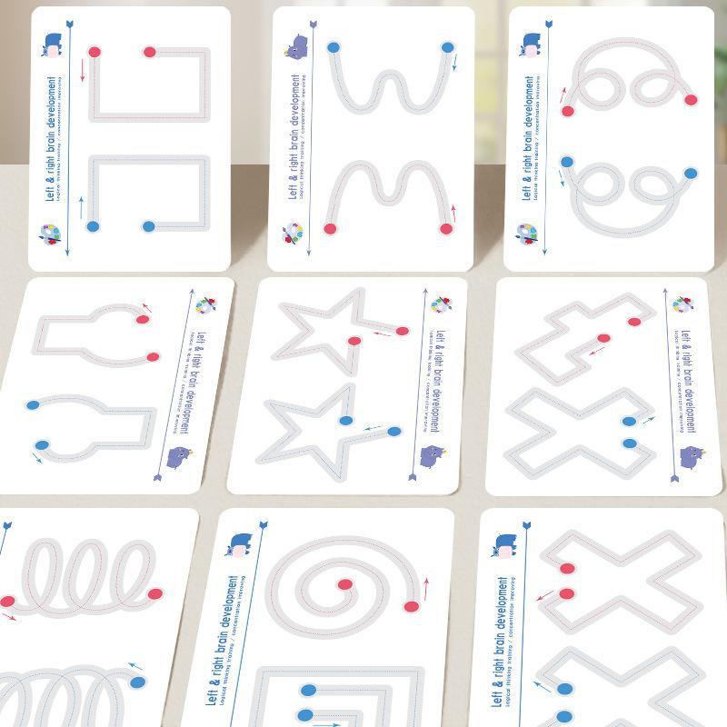 Educational Kids Magic Copybook Set Reusable Tracing Workbook for Handwriting Skills