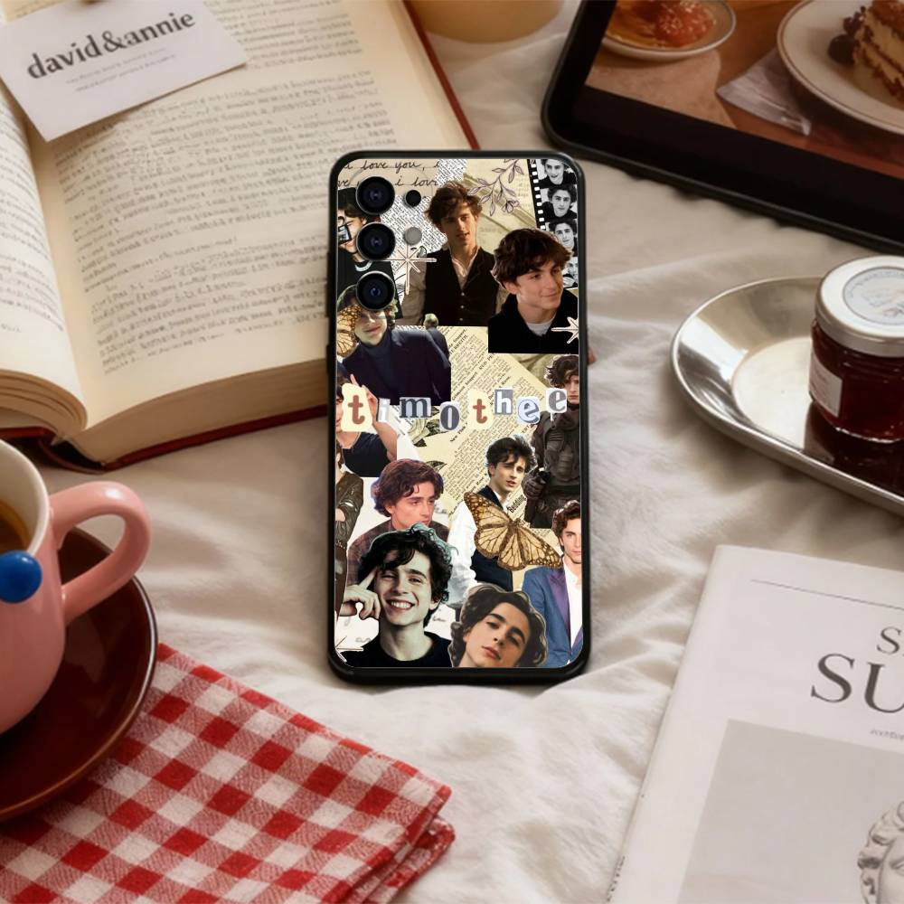T-Timothée Chalamet COOL   Phone Case For Samsung S 25,24,23,22,30,21,10,9,Ultra,Plus,Lite,FE,4,5 G Soft Black Case