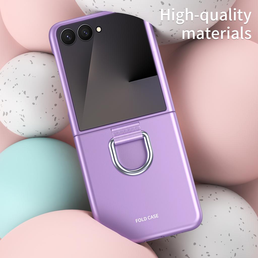 Shockproof Frosting Ring Phone Case for Samsung Galaxy Z Flip 7FE 6 5 4 3 Flip6 Flip5 ZFlip7 5G Fall Prevention Protective Cover