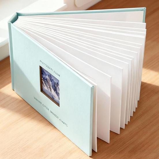 Photo Album, Small Slip-in Photo Album, Photo Book Picture Album with Front Window, Holds 52 Photos Memory Book for Wedding Family Anniversary