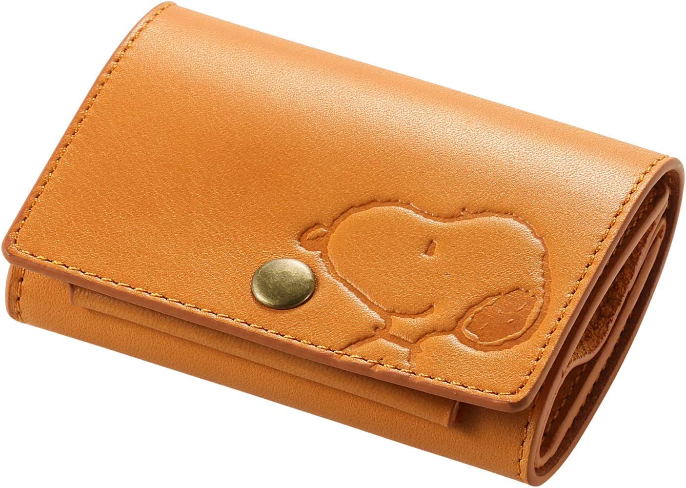 

Wallet Mini Wallet Italian Leather Genuine Leather Trifold Wallet Coin Purse [SNOOPY] Women s Men s (Orange) [Item]