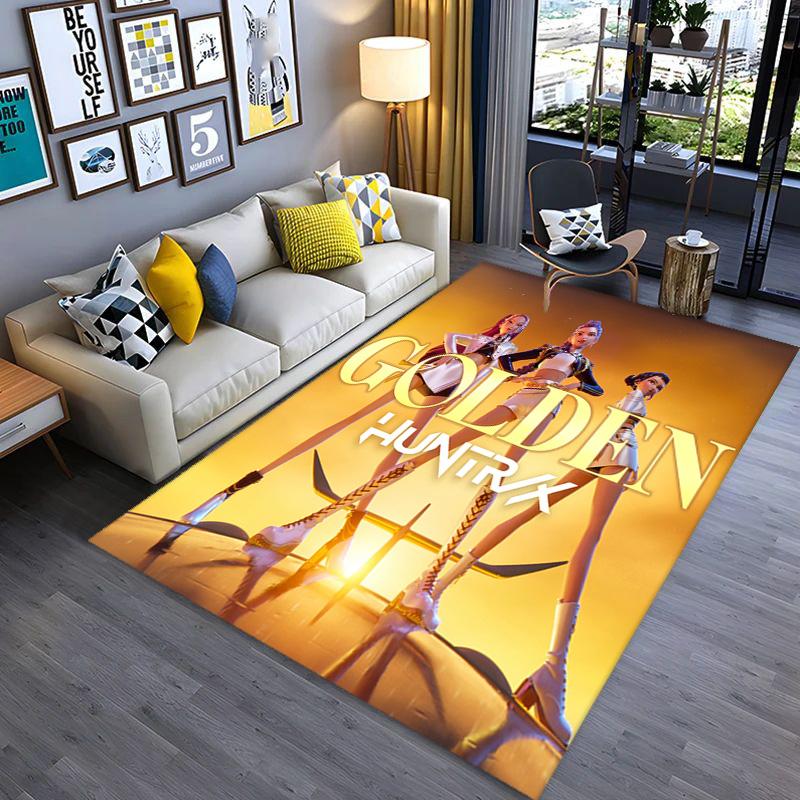 Golden Hustle: Elegance Motion Carpet Living Room and Bedroom Mats Suitable for All Seasons Bathroom Mat Fashion Dormitory Decoration
