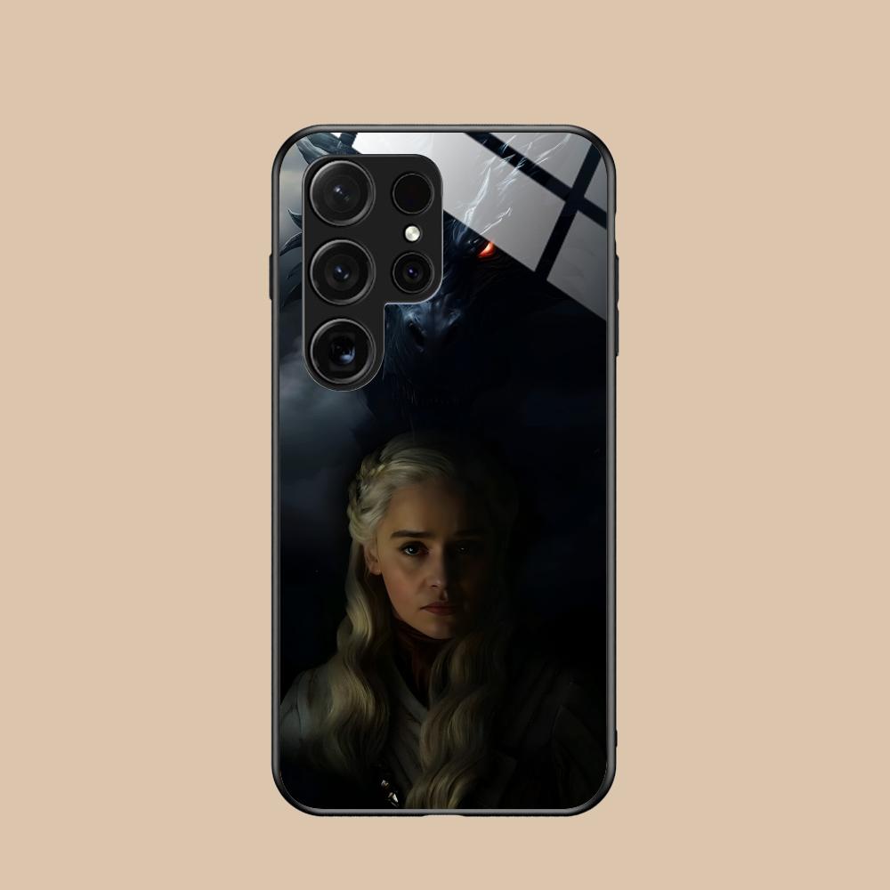 Dragon Queen Glass Mobile Phone Case for Samsung Galaxy S26 S25 S24 S23 S22 S21 S20 Note20 Plus FE Ultra Colorful Cover