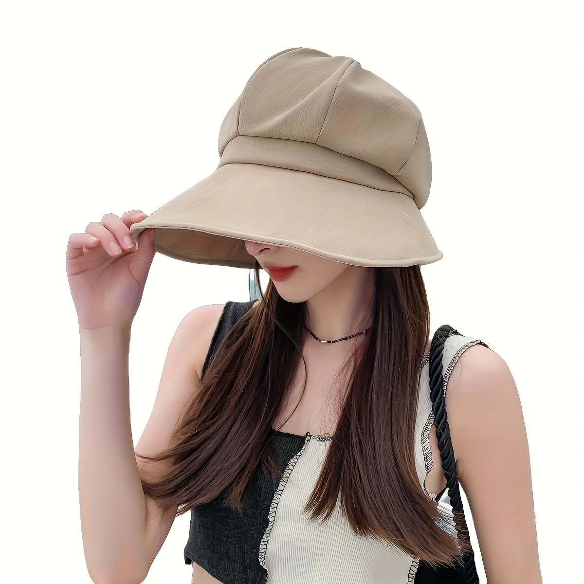 

1pc Sunscreen Hat, Summer UV Resistant Outdoor Cycling Hat, Breathable and Foldable бежевий