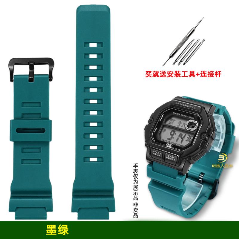 

For Casio watches WS-1400H/1300/W-737H MW610 MWD110 WS1700H Silicone Watch Band Men Women Waterproof Sports Watch Strap 18mm 18mm Interface Width