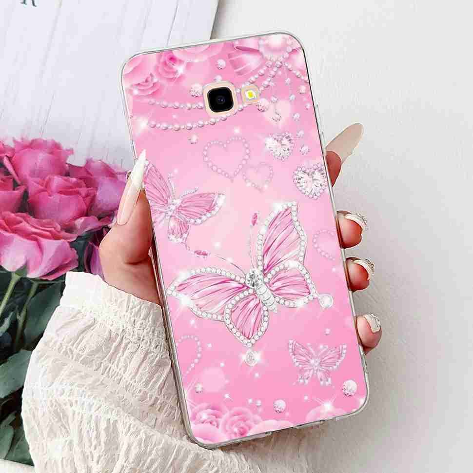 For Samsung Galaxy J4+ SM-J415F Case Luxury Butterfly Flowers Soft Silicone TPU Cover For Samsung J4+ J4 Plus Phone Shell Capa