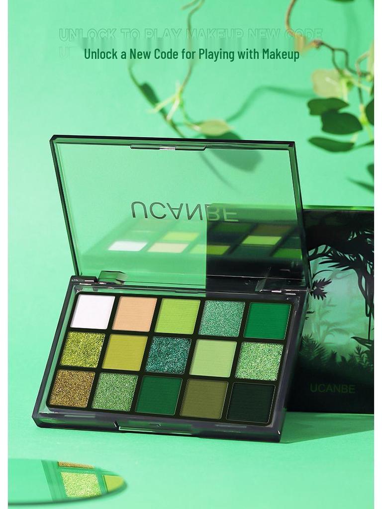 UCANBE Secret Realm 15-Color Eyeshadow Palette: Advanced Green Changlong Elf Halloween Special Effects Makeup.
