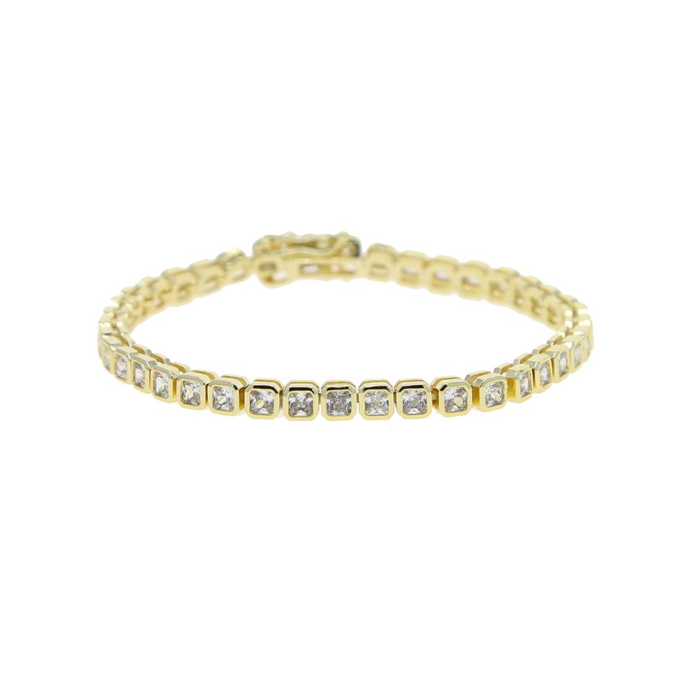 Various Shaped Geometric Bezel Cubic Zirconia 5A CZ Tennis Chain Bracelet Classic Fashion Women Jewelry