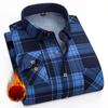 Moda Uomo Calde Camicie a Quadri a Maniche Lunghe Ispessite in Pile Doppio Lato Resistenti al Freddo Taglie Forti Casual Business Camicie a Quadri