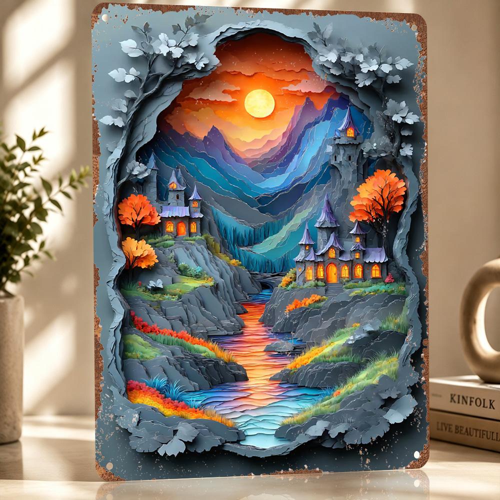 Papercraft Fantasy D Printed Texture Poster Personalized Wall Art Retro Metal Tin Signs for Decor Living Room Home Decorations