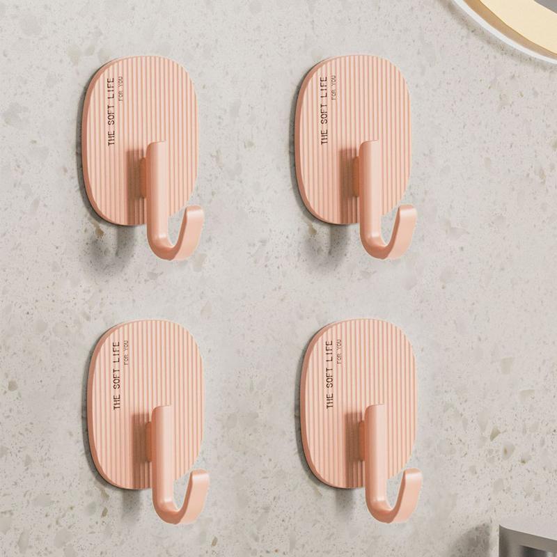4pcs Light Luxury Hooks Strong Traceless Hook Multifunctional Key Coat Towel Hanger Hook kitchen bathroom Organizer Accessories
