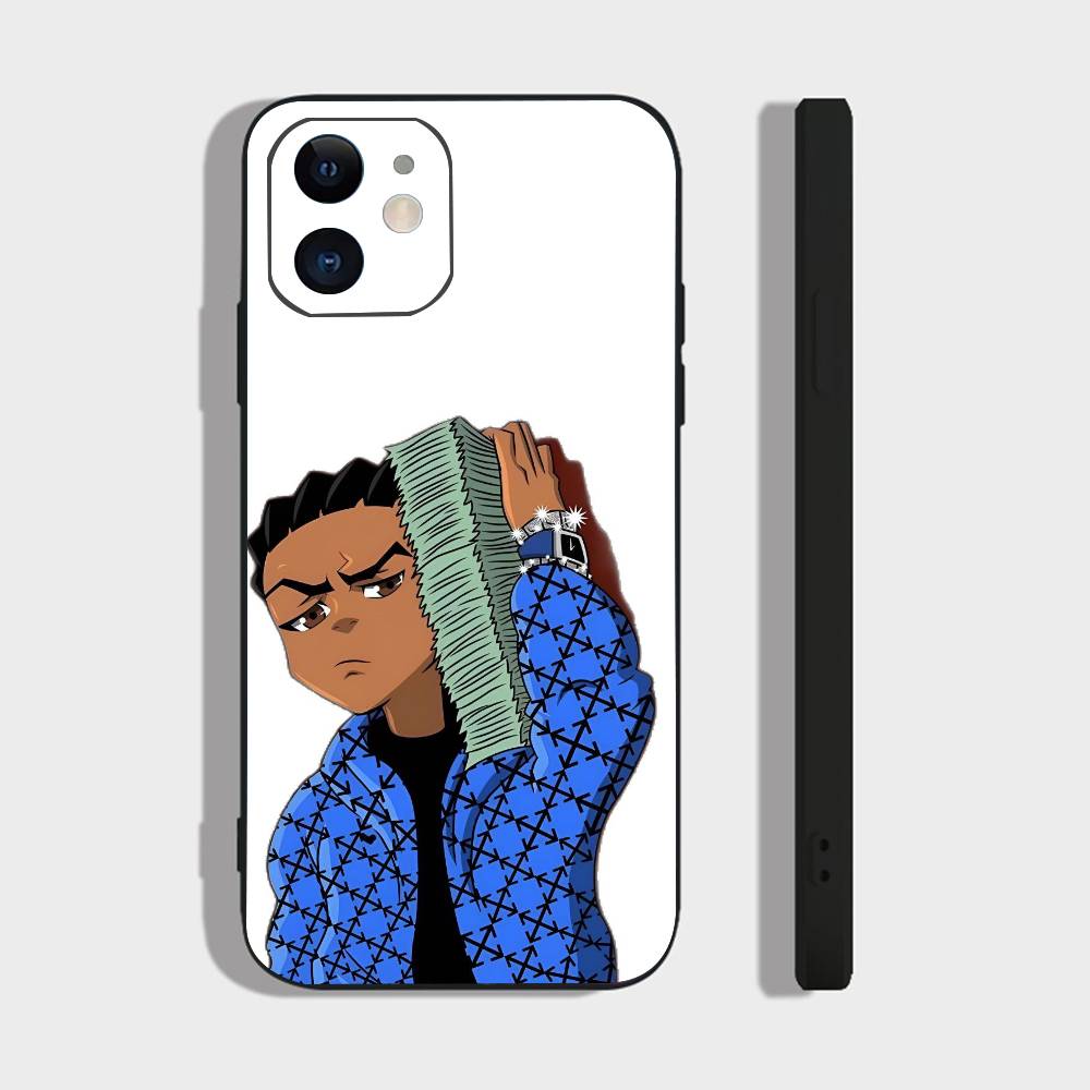 Cartoon The B-Boondocks For IPhone 15 16 14 Plus 13 12 11 17 Pro Max 17 Air Black Soft Phone Cover