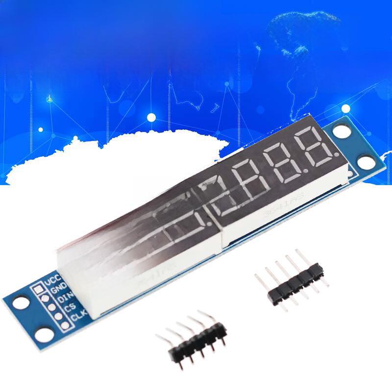 MAX7219 8-bit LED Display Module: Cascaded Serial Control via 3 IO Ports
