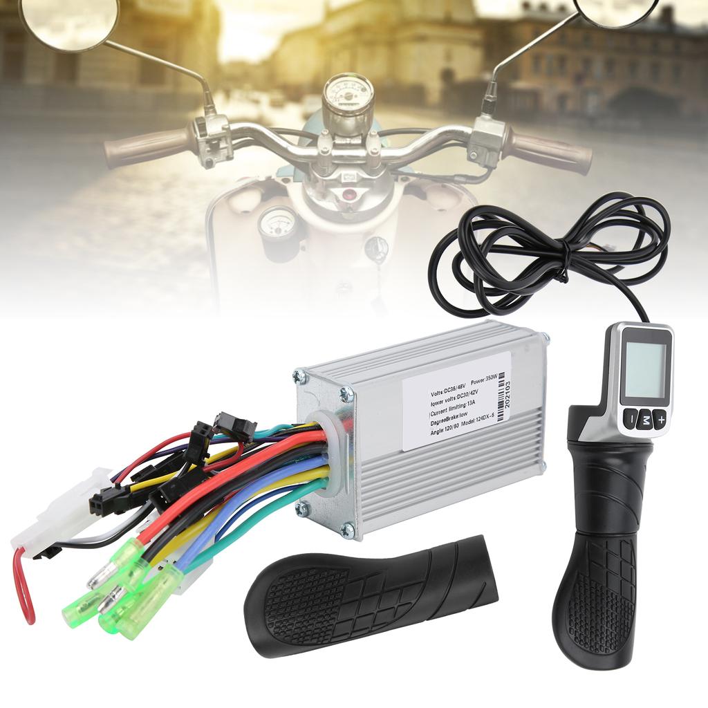 36V/48V 350W Brushless Controller with LCD and 124DX Half Twist Throttle Set for Electric Scooter