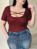 Trendig smal topp med korta ärmar för kvinnor, perfekt för vår och sommar