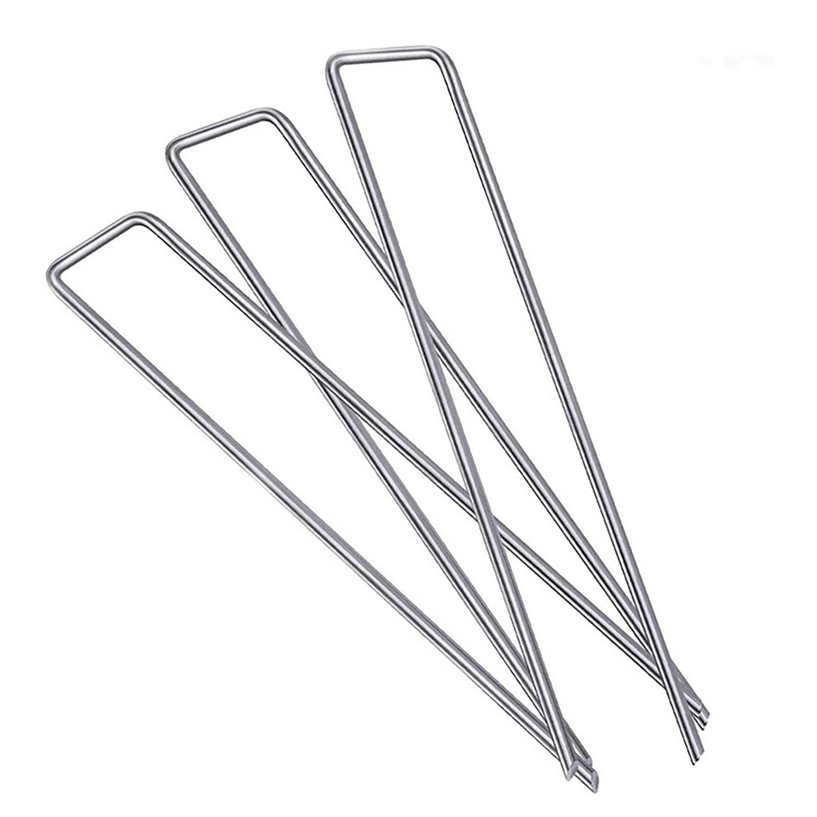 - Galvanized Ground Staples Steel Sod Stakes Pins U-Shap 50PCS